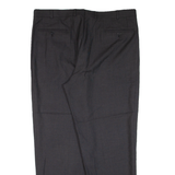 YVES SAINT LAURENT Pleated Pinstripe Mens Knit Trousers Black Tapered Wool W40 L30