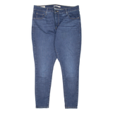 LEVI'S 720 High Rise BIG E Womens Jeans Blue Slim Skinny Stone Wash W34 L27