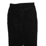 WOOLRICH Womens Corduroy Trousers Black Regular Tapered 90s W34 L26