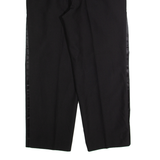 Pleated Womens Trousers Black Regular Straight 90s Wool W34 L28