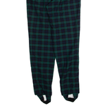 STARK Plaid Stirrups Womens Trousers Green Skinny 90s Wool W26 L30