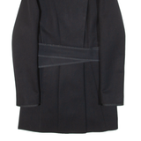 REISS Womens Trench Coat Black Knit Wool UK 8