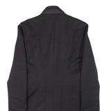 REISS Womens Trench Coat Black Knit Wool UK 8