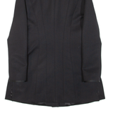 REISS Womens Trench Coat Black Knit Wool UK 8