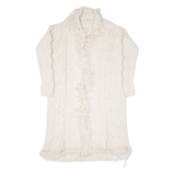 RIVER ISLAND Womens Overcoat Coat Cream Knit XS