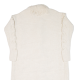 RIVER ISLAND Womens Overcoat Coat Cream Knit XS