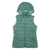BARBOUR Landmass Insulated Womens Puffer Gilet Green Hooded UK 8