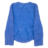 FAUST Womens Blazer Jacket Blue Knit S