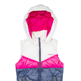 ADIDAS Insulated Womens Puffer Gilet Blue Hooded Colourblock XXS