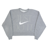 NIKE Cropped Oversized Womens Sweatshirt Grey XS