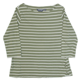 REGATTA Striped Womens T-Shirt Green UK 16