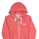 SUPERDRY Womens Pink Hoodie Full Zip L
