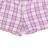 CREW CLOTHING Womens Chino Shorts Purple Check UK 12 W34
