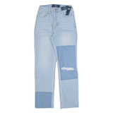 HOLLISTER Ultra High Rise Distressed Womens Jeans Blue Straight W24 L27