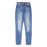 GUESS High Rise Womens Jeans Blue Slim Skinny Stone Wash W26 L29
