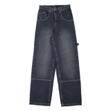SPOT GANG Carpenter Womens Jeans Blue Loose Straight Stone Wash W26 L31