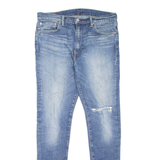 LEVI'S 510 Jeans Distressed Mens Blue Slim Skinny Stone Wash W33 L32