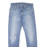 LEVI'S 502 Jeans Distressed Mens Blue Regular Tapered Stone Wash W30 L32