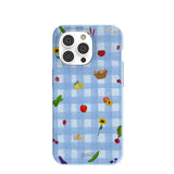 Powder Blue Gingham Farmhouse iPhone 14 Pro Case