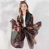 Anyyou 100% Mulberry Silk Brown Scarf Women Luxury Long Shawl – Beach Wear, Swimwear Cover Up, Pashmina Face Shield Foulard Fashion Accessory