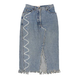 Bear'S Bazaar Midi Skirt - 28W UK 8 Blue Cotton