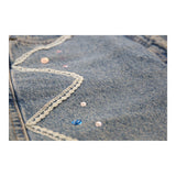 Bear'S Bazaar Midi Skirt - 28W UK 8 Blue Cotton