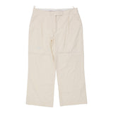 Salvatore Ferragamo Trousers - 36W UK 18 Cream Cotton
