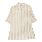 Armani Jeans Striped Short Sleeve Shirt - XL Beige Cotton