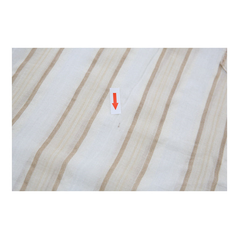 Armani Jeans Striped Short Sleeve Shirt - XL Beige Cotton