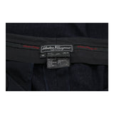 Salvatore Ferragamo Trousers - 35W UK 14 Navy Wool Blend