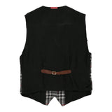 Junior Age 14 Laura Biagiotti Checked Waistcoat - Large Grey Wool Blend