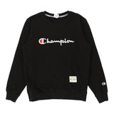 13-14 Years Champion Spellout Sweatshirt - Medium Black Cotton