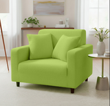 Anyhouz 1 Seater Sofa Cover Plain Apple Green Style and Protection For Living Room Sofa Chair Elastic Stretchable Slipcover