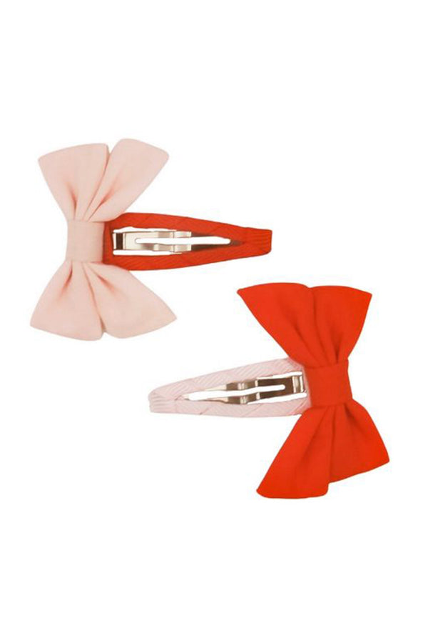 Bow hair clip set - Blush Bloom