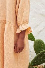 Organic muslin girl dress Lilou - Toast