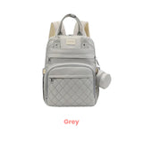 Anysort Grey Mommy Diaper Bag With Changing Pad Maternity Backpack for Moms