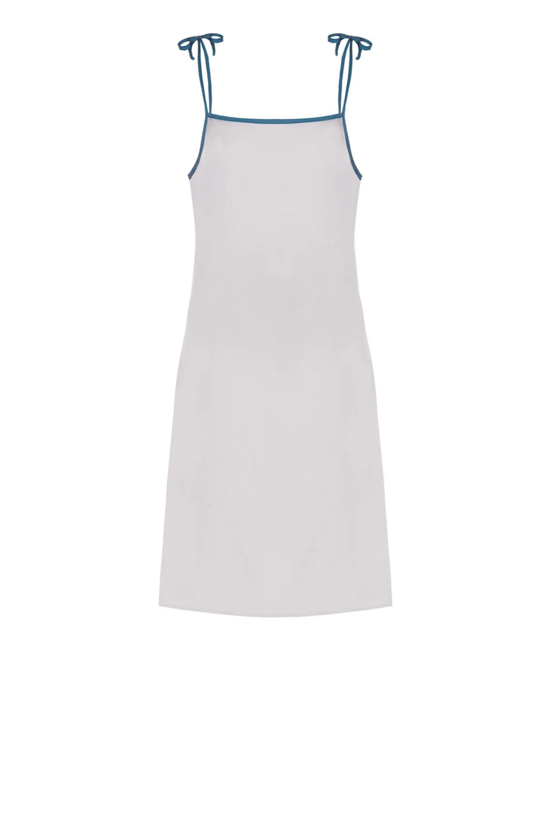 Women's loungewear - white and blue slip dress