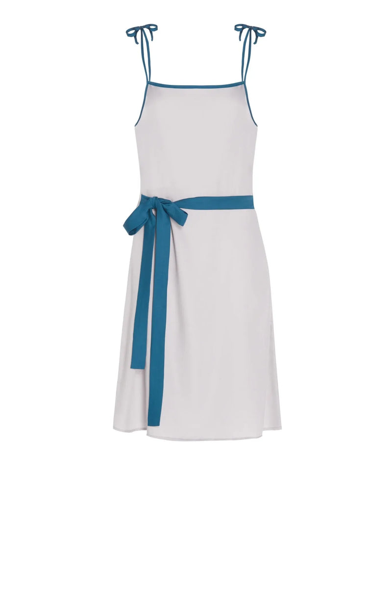 Women's loungewear - white and blue slip dress