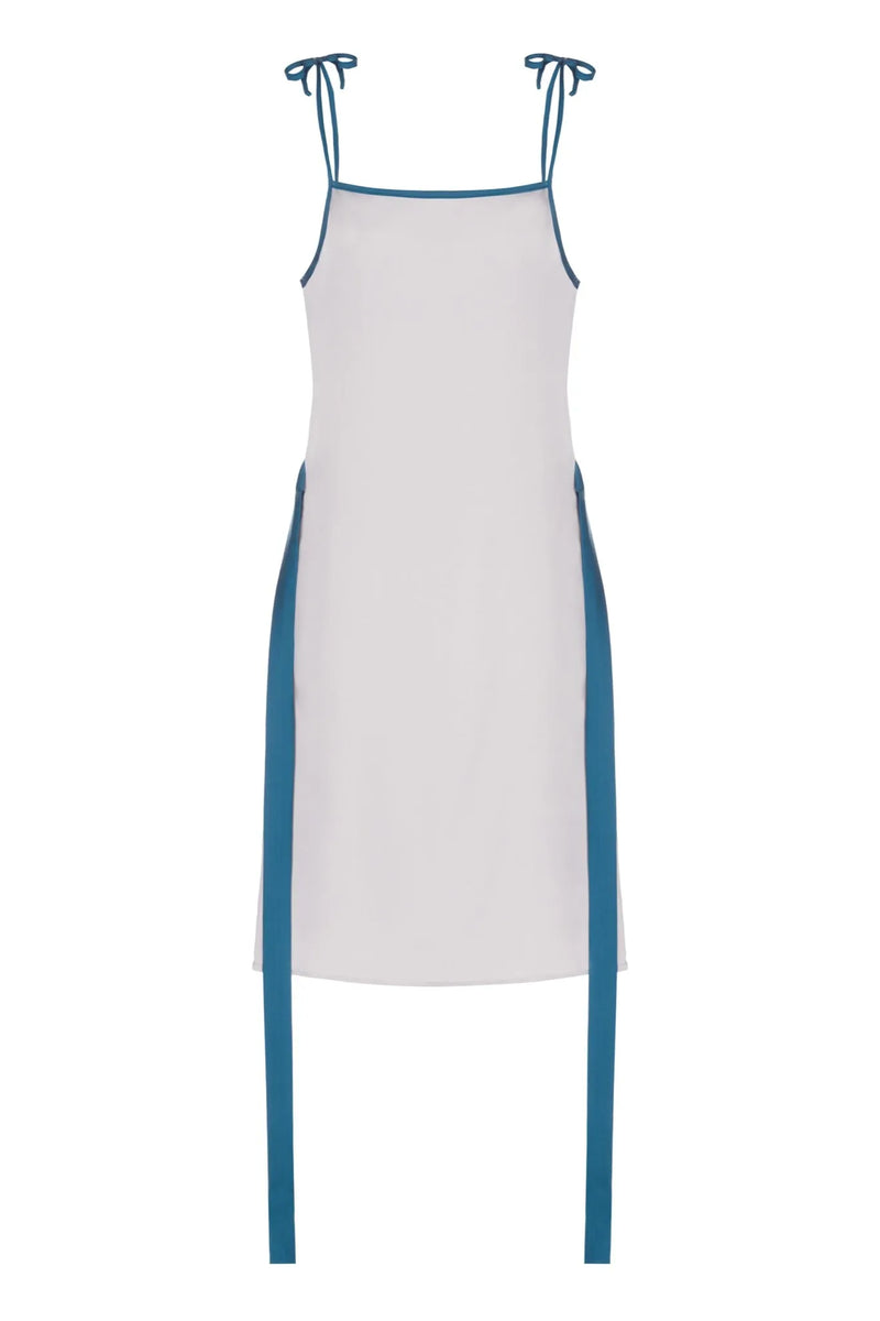 Women's loungewear - white and blue slip dress