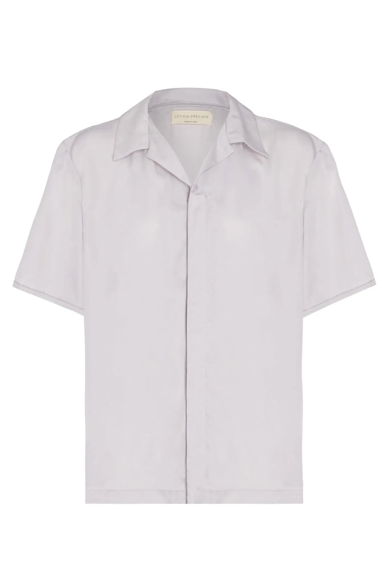 Short sleeve vegan silk pyjama shirt