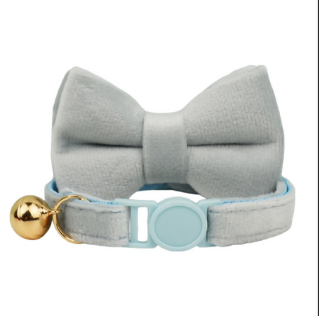 Anypet Small Sky Blue Bow Cat Collar with Safety Buckle, Bell & Durable Adjustable Strap – Stylish Comfortable Pet Accessory for Cats