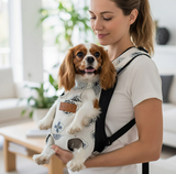 Anypet Small Gray Flower Print Denim Pet Carrier Backpack – Breathable Travel Bag with Pockets for Small Pets