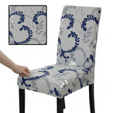 Anyseat Grey Leaf Vines Design Chair Cover – Elastic Slipcover with Anti‑Dirt Protection for Dining Room, Kitchen, Wedding, Hotel, Banquet & Restaurant