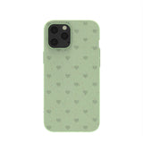 Sage Green Hearts iPhone 12 Pro Max Case