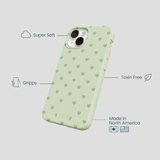 Sage Green Hearts iPhone 13 Mini Case
