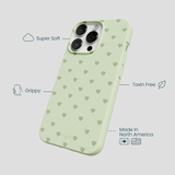 Sage Green Hearts iPhone 13 Pro Max Case