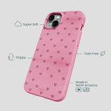 Bubblegum Pink Hearts iPhone 15 Plus Case
