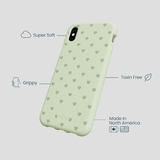 Sage Green Hearts iPhone XR Case