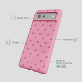 Bubblegum Pink Hearts Google Pixel 6a Case