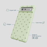 Sage Green Hearts Google Pixel 6a Case